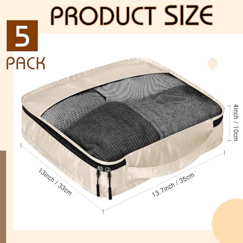 5 Pcs Packing Cubes for Suitcase Large Travel Cubes Carry on Luggage Organizer Bags for Clothes Accessories (5 Count)