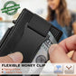 Men Slim Leather Wallet Metal Case Money Clip