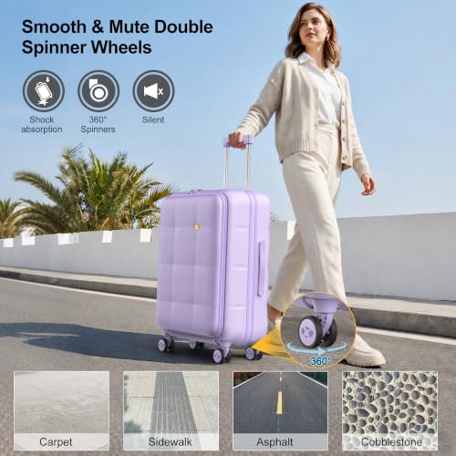 24 Inch Expandable Checked Luggage Hard Shell Suitcase