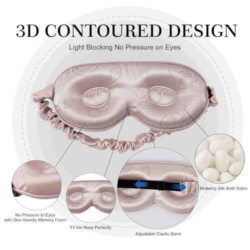 Adjustable 22 Momme 100% Pure Mulberry Silk Sleep Mask