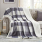 Sherpa Blanket Fleece Throw Blanket Full Queen Plaid Thick Bed Blanket