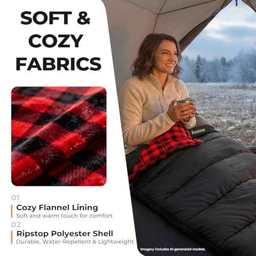 Cotton Flannel XXL Sleeping Bags for Adults Big and Tall