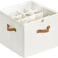 StorageWorks Shoe Organizer for Closet, Fits up to 16 Pairs, Shoe Cubby Storage Containers with Adjustable Dividers and Clear Cover, Beige