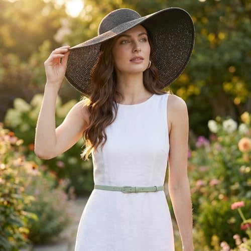 Beach Hats for Women Big Straw Wide Brim Summer Hat Floppy Foldable Roll up Cap Sun Hat UPF 50+