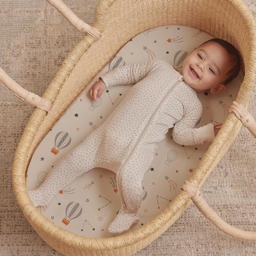 Stretch Fitted Bassinet Sheet Set BROLEX 2 Pack Cradle Sheets for Bassinet Pad (2 Count)