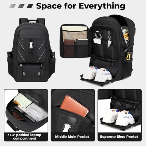 17.3 Inch Travel Laptop Backpack with Shoe Compartment
