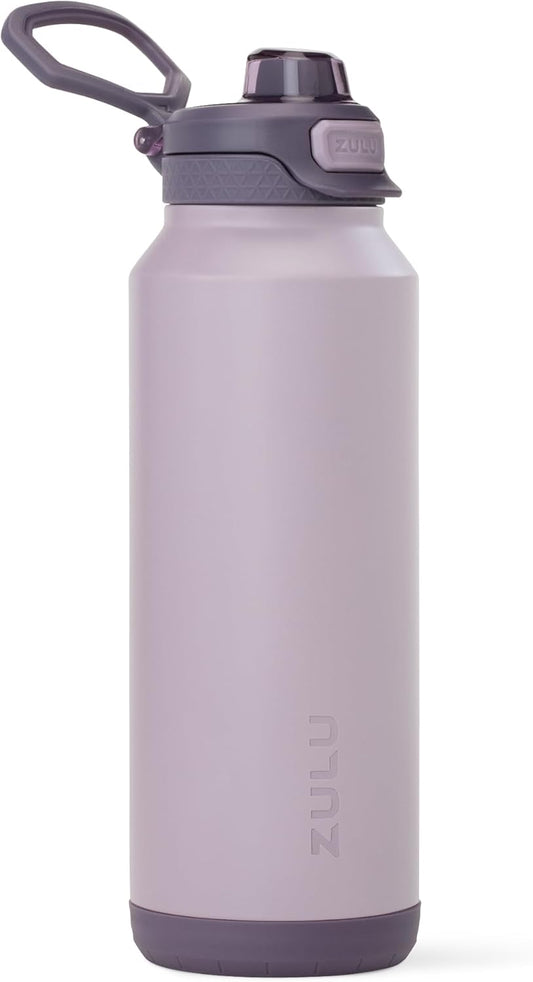 ZULU Powerfill Pro 40oz Stainless Steel Water Bottle with Quick Fill Lid, Triple Walled Vacuum Insulated Metal, Leak Proof Locking Lid, Sip and Chug, Reusable BPA Free, Amethyst - Roamly