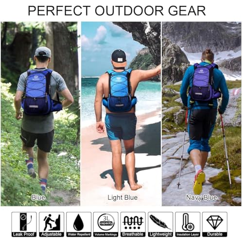 Insulated Hydration Backpack Pack with 3L BPA Free Leak Proof Water Bladder