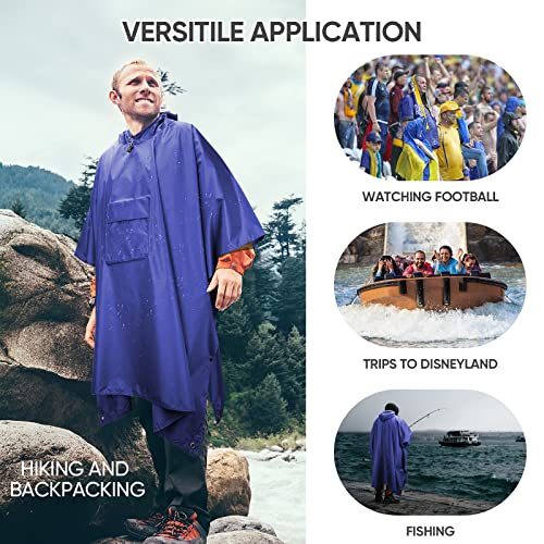 Hooded Rain Poncho for Adult with Pocket