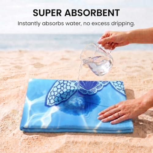 6 Pack Microfiber Beach Towel Oversized 71x32 Colorful Print Bulk (6 Count)