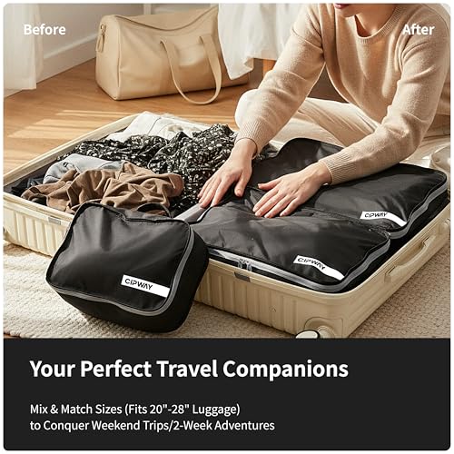 Packing Cubes for Travel 5 Set Black
