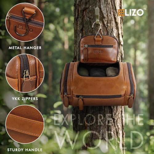Personalized Real Leather Toiletry Bag for Men