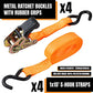 4 Pack 1" x 15 ft Ratchet Tie (12 Count)