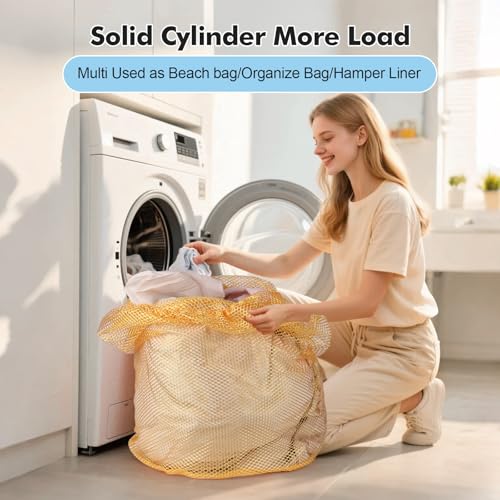 3Pcs Mesh Laundry Bags Washing Machine Mesh Wash Bags Jumbo for Delicates Clothes (3 Count)