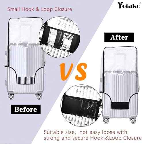 3 Pieces Clear PVC Suitcase Cover Protectors 20" 24" 28" Luggage Cover for Wheeled Suitcase (3 Count)