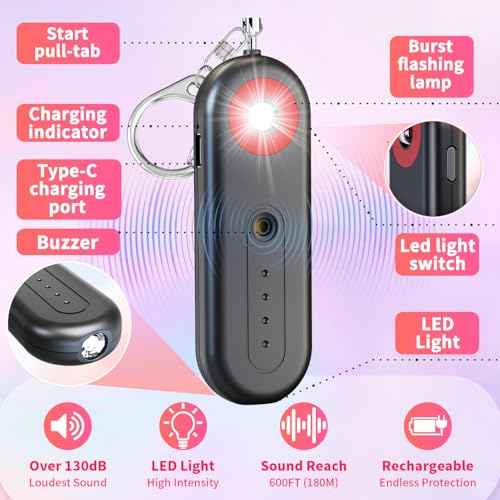 Rechargeable Personal Safety Alarm for Women