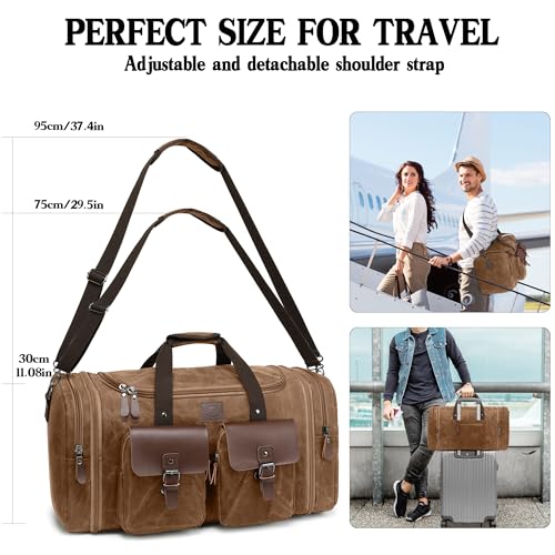 Waxed Canvas Duffle Bag for Men