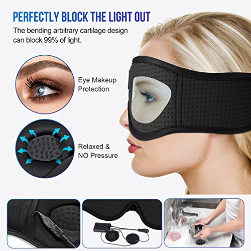 3D Sleep Headphones Bluetooth 5.4 Breathable Sleep Eye Mask