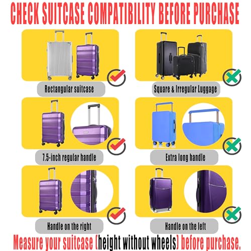 3-Piece Set (20/24/28 Inch) Clear Suitcase Cover (Black Trim) (3 Count)