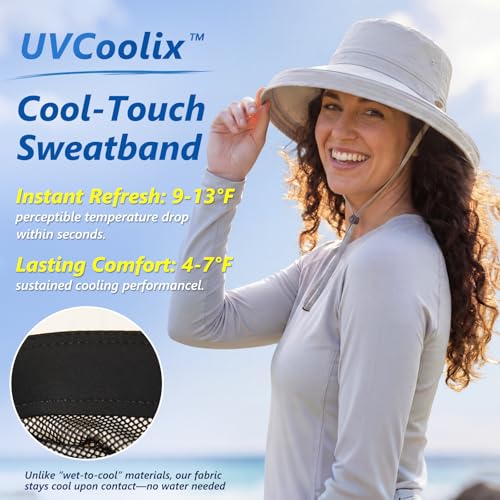 UVCoolix Women's UPF 50+ Wide Brim Cooling Sun Hat