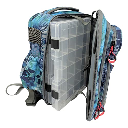 Kryptek Tactical Fishing Sling Pack with 3 Tackle Trays