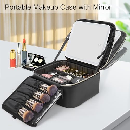 Travel Makeup Bag With LED Mirror