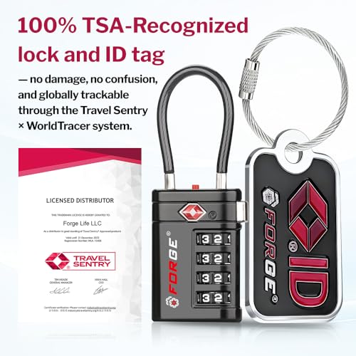 Open Alert TSA Approved Luggage Locks 4 Digit Combination TSA Travel Locks with TSA008 (4 Count)