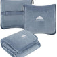Premium Soft Travel Blanket Pillow Combo Airplane Grayish Blue