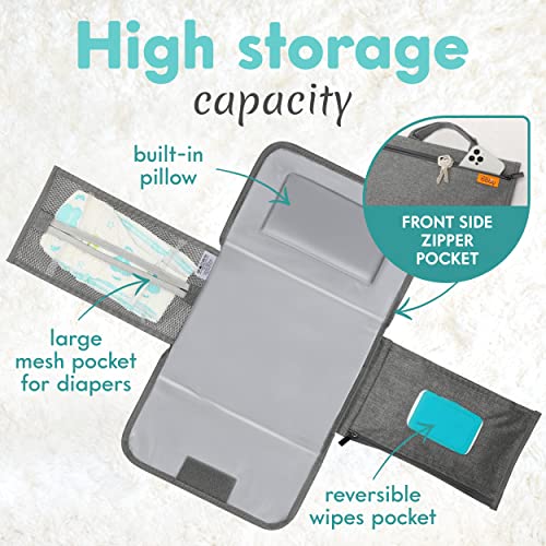 Portable Diaper Changing Pad with Wipes Pocket