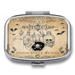 Metal 2 Compartment Pill Organizer Travel Friendly Portable Compact Pill Box Cute Pill Case to Hold Vitamins