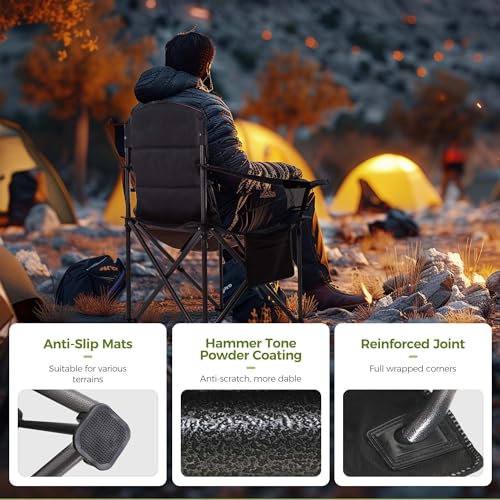 Oversized Fully Padded Camping Chairs with Lumbar Support (2 Count)