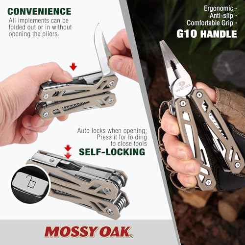 Multitool, 22-in-1 Stainless Steel Pliers with Screwdriver Sleeve, Desert Steel Handle, Self-locking Knife with Sheath-Perfect for Outdoor, Survival, Camping, Hiking, Simple Repair