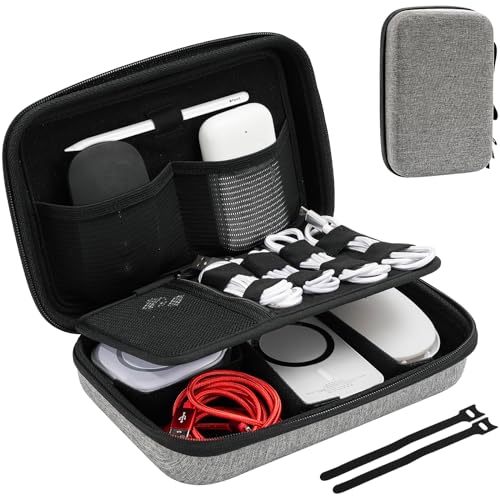 Hard Travel Electronic Organizer Case for MacBook Power Adapter Chargers Cables Power Bank Apple Magic Mouse Apple Pencil USB Flash Disk SD Card Small Portable Accessories Bag