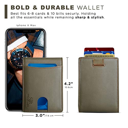 RFID Blocking Slim Bifold Genuine Leather Thin Minimalist Front Pocket Wallets for Men Billfold Wallet Men Gift