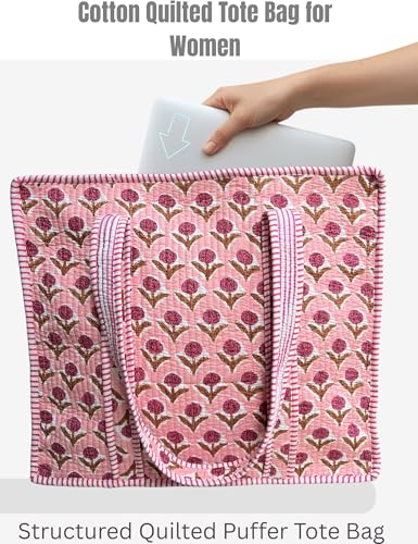 100% Cotton Quilted Tote Bag For Women