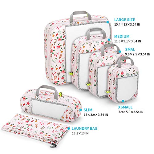 6pcs Travel Compression Packing Cubes Set