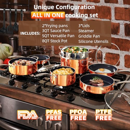Deluxe DUXANO 14PC Healthy Pots and Pan With 9H Anti
