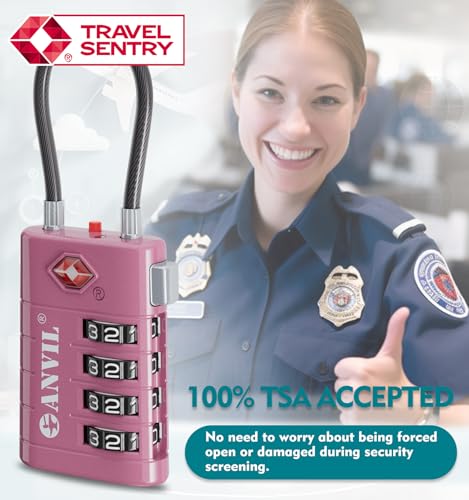 TSA Approved Luggage Locks with Search Alert Indicator (2 Count)