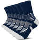Crew Compression Socks Athletic Running Socks for Men Women Plantar Fasciitis Relief 3 Pairs