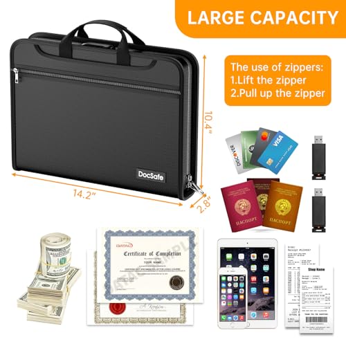 Accordion File Organizer with Combination Lock