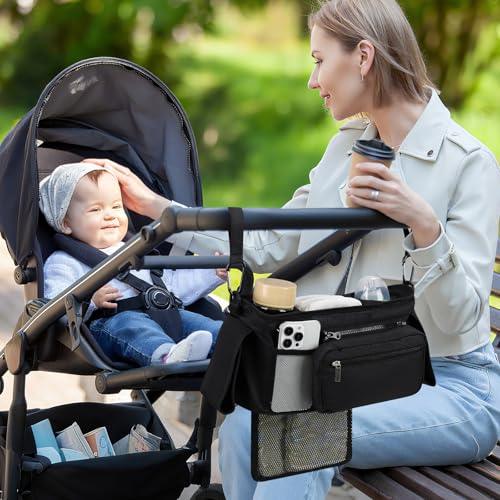 Universal Stroller Organizer with Insulated Cup Holder