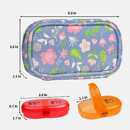 Weekly Travel Pill Organizer 2 Times a Day AM PM Rainbow Pill Box