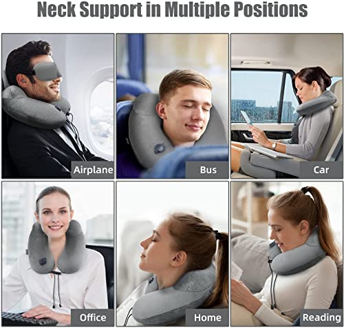 Inflatable Travel Neck Pillow for Airplanes
