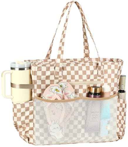 Waterproof Beach Tote Pool Bags for Women Ladies Extra Large Carry On Bag With Wet Compartment for Weekender Travel