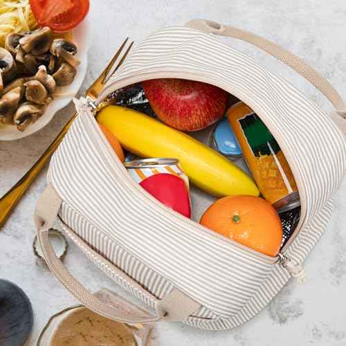 Lunch Bag for Women Men Cute Corduroy Lunch Tote Bags Reusable Insulated Lunch Box Large Capacity Reusable Insulated Cooler for Work Picnic or Travel