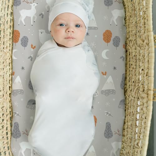 Stretch Fitted Bassinet Sheet Set BROLEX 2 Pack Cradle Sheets for Bassinet Pad (2 Count)