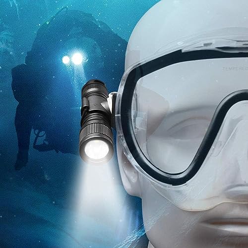 D560 Mini Scuba Dive Light with 360° Rotatable Mask Clip