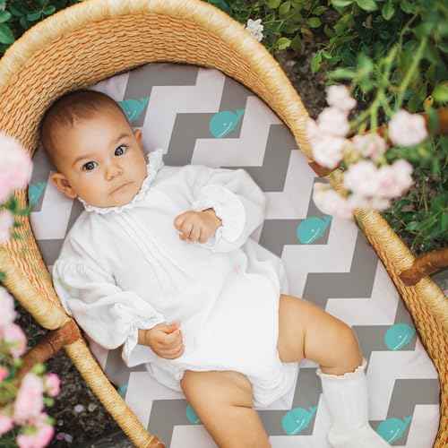 Stretch Fitted Bassinet Sheet Set BROLEX 2 Pack Cradle Sheets for Bassinet Pad (2 Count)