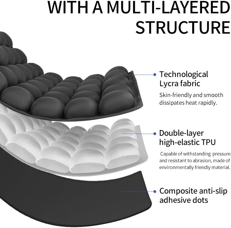 Sondor Travel Cushion Inflatable Seat Cushionair Cushion Inflatable Chair Air Seat Car Portable Breathable Comfort,Pain Pressure Relief Camping Ideal for Daily Use Prolonged Sitting (Black)