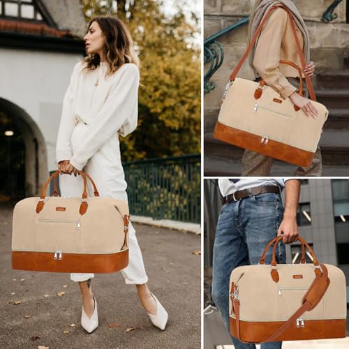 Weekender Bag for Women 21.5" Travel Duffel Large Carry On Bag 3PCS (3 Count)